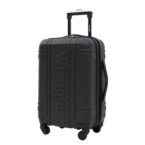 20 Inch Astral Hardside Carry On Luggage With Built In 3 In 1 Cup Holder, Phone Holder And USB Port, Black, with extended handle