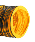 Ultra Flexible 25 Ft PVC Ducting for Exhaust Fans, 24 inch yellow vent hose with carbon wire spring, flame retardant