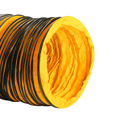 Ultra Flexible 25 Ft PVC Ducting for Exhaust Fans, 24 inch yellow vent hose with carbon wire spring, flame retardant
