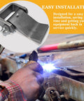 Close-up of weld-on trailer hinge, greaseable strap style, 5-3/8 x 4 in, heavy-duty, 4-pack for dump trailers