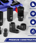 7Pc O2 Oxygen Sensor Socket Set for Auto Repairs, Includes Three Eighth Inch and One Half Inch Drive Sockets, 22mm and 27mm Offsets