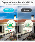 Comparison of outdoor views using Outdoor Wireless Security Camera With 2K Color Night Vision Solar Powered Spotlight.