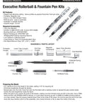Premium Chrome Executive Fountain Pen Hardware Kit For Weekend Woodturners Featuring Badass Magnetic Cap Penturning Set Lathe Ready components layout and features.