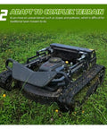 Tracked Lawn Mower Workhorse For Hills And Rough Terrain With Wireless Remote Control on uneven ground