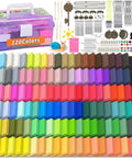 Colorful Polymer Clay Starter Kit With 120 Bright Colors Oven Baked Non Sticky Modeling Clay DIY Jewelry Making Set 20 Sculpting Tools And 18 Accessories For Beginners And Kids Kid Friendly Craft Gifts image showing clay blocks, tools, and accessories.