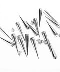 Badass 30 Pack Silver Cone Spikes And Heavy Duty 40Mm Screwback Rivets For Leather Jackets Punk Clothing Rock Accessory Hardware Reusable Embellishment Kit on a white background.