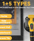 Cordless Tile Vibration Tool With 5 Speed Settings For Leveling Floors And Walls, 20V Battery Compatible shown on different surfaces
