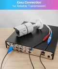 4 Pack 100 Foot BNC Video Power Cables for CCTV Security Cameras and DVR Systems displayed with connectors