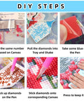 DIY steps for Colorful Axolotl 5D Diamond Art Kit For Adults And Beginners, Full Drill Round Diamond Painting Craft Set With Tools