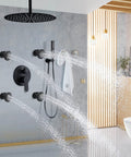 Brass Shower Body Jets With Adjustable Flow High Pressure Massage Spa Body Spray For Wall Mount Shower Side Jets Oil Rubbed Bronze Finish 4 Pack Independent On Off Controls in modern bathroom