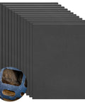 Front view of 12 black high-temperature gasket sheets, 15 x 11.8 in, automotive sealing projects