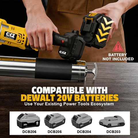 Electric Cordless Grease Gun With 10000 PSI High Pressure 39 Inch Hose Variable Speed Trigger Works With DeWalt 20V Batteries