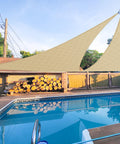 Sun Shade Sail Triangle Canopy for Patio and Backyard 22 Foot by 22 Foot by 22 Foot Equilateral Shade Cover over swimming pool
