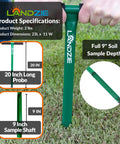 Hand holding 20 Inch Soil Probe for Lawn Core Sampling and Soil Testing, Durable 12 Inch Depth Sampler, Easy Core Retrieval Tool