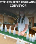 Desktop Pvc Conveyor Belt With Automatic Counter And Adjustable Speed Cargo Lane, Tough Little Workhorse Rig Doing Heavy Lifting For Smooth Factory Packing And Assembly Setup with bottles