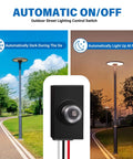 Dusk to dawn control switch with photo of day and night street lighting for 3 Pack No Brainer Dusk To Dawn Sensor For Outdoor Lighting 120 To 277V Photocell Light Sensor Hardwired For Post Lights And Exterior Fixtures