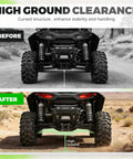 Black Rear Radius Arms For 2014-2025 Polaris RZR XP 1000 And XP 4 1000 Beefy High Clearance Heavy Duty Steel With Adjustable Heim Joints Rugged Off Road Upgrade shown on Polaris RZR rear suspension