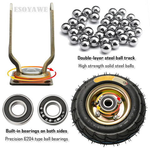 Heavy Duty Rubber Pneumatic Caster Wheels 4 Pack With Swivel Brakes And Top Plate Mounting Industrial Cart Casters Built Tough For Smooth Roll And Kicking It On Heavy Workloads Today
