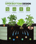 Raised Garden Beds Kit With Galvanized Planter Boxes 4x2x1 Ft Oval Outdoor Bed For Vegetables Fruits Flowers Herbs open bottom design