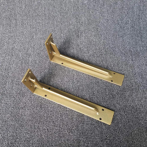 Silver 40cm Super Sturdy Triangle Wall Brackets Real Workhorse Iron Supports For Diy Shelves Heavy Duty Tripod Bracket viewed from above.