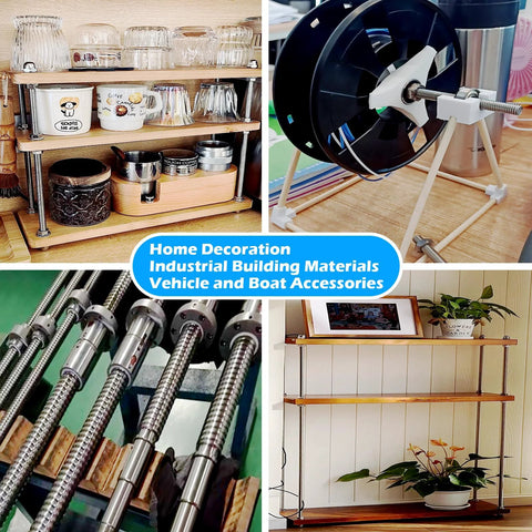 Amazon 4-pack M5 x 250mm stainless steel fully threaded rods with M5-0.8 pitch and right-hand threads