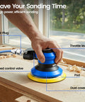 Pro Grade 5 Inch Random Orbital Palm Sander Built As A Smooth Operator Delivers Rock Solid 12000 Rpm Performance for detailed sanding features.