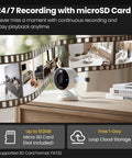 2K Indoor Outdoor Security Camera With Color Night Vision, AI Detection, Magnetic Mount, Wired Setup, on a table with display.