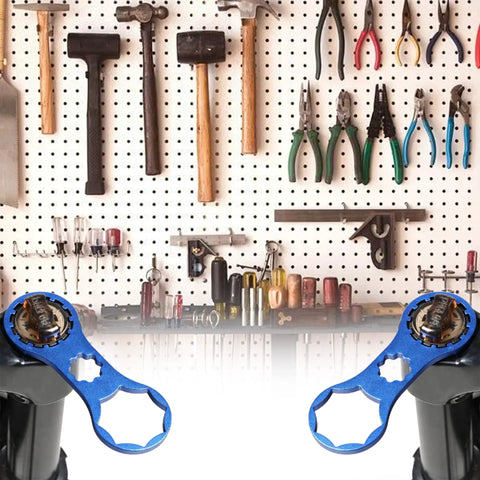 Beefy Blue Aluminum Fork Cap Wrench For Suntour XCM XCR XCT RST Suspension MTB Front Fork Spanner Heavy Duty Tool in workshop