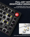 Top Shelf Wireless Mechanical Keyboard Kit With Rock Solid Gasket Mount Design, showing full-key hot-swappable design for customized switches.