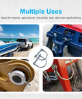 10 Pack Trailer Coupler Pins With Locking Pins in various farm and towing applications, showing heavy-duty steel design.