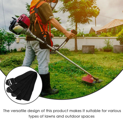 Person using lawn care tool with 8 Piece Garden Aerator Shoes Straps For Lawn Soil Aeration Spiked Sandals With No-Fuss Adjustable Fit Durable Yard