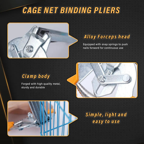 Hog Ring Pliers Kit Type M with 3000 M Clips for Fencing and Animal Cages featuring alloy forceps head