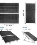 Two Pack 45 Inch Solar Panel Mount Brackets With Foldable Tilt Legs And Reinforced Cross Bars For 100 To 400 Watt Panels Display
