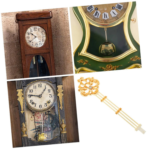 Assorted wall clocks showcasing DIY Ready Pendulum Clock Movement Replacement, classic design, and gold metal pendulum.