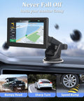 Universal Screen Mount For In Car Dash CarPlay Monitor Stand Plug And Play Setup Suction Cup Holder with GPS display on dashboard.