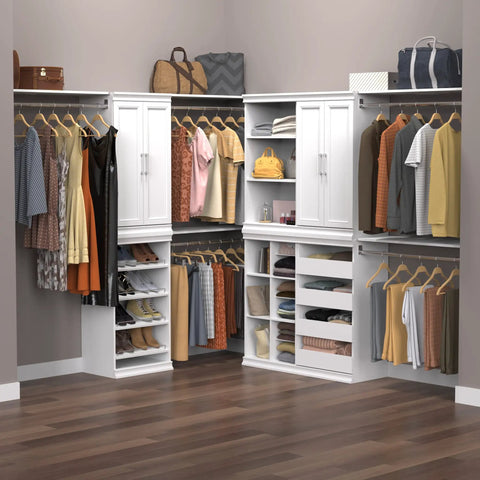 Versatile Modular Storage Shelf With Three Adjustable Shelves Stackable Closet Organizer Featuring Clean Trim Solid Backing Easy Peasy Setup For Ultimate Home Organization Game Changer