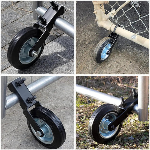 Rugged Tough As Nails Gate Wheels For Metal Tube Gates And Driveways With Solid Rubber Tires All Weather Fence Castors