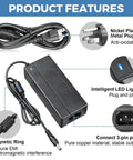 Beefy 48V 3A Power Supply for POE Switch and CCTV Camera with intelligent LED, nickel plated plug, and magnetic ring