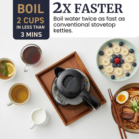 Top view of 1.7L Electric Kettle With No Fuss Fast Boil BPA Free Auto Shutoff Boil Dry Protection 360 Degree Swivel Cordless Base