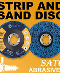 Blue Silicon Carbide Strip Discs Set of 5 for Paint Removal and Rust Cleanup on an Angle Grinder, 4-1/2 Inch by 7/8 Inch display