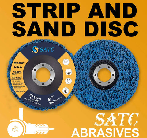 Blue Silicon Carbide Strip Discs Set of 5 for Paint Removal and Rust Cleanup on an Angle Grinder, 4-1/2 Inch by 7/8 Inch display