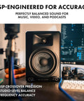 BX5BT 5 Inch Desktop Studio Monitor Speakers With DSP And Bluetooth App Control, featuring DSP crossover and Kevlar woofer