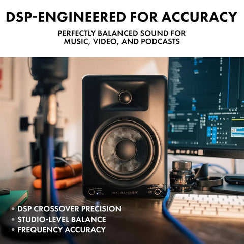 BX5BT 5 Inch Desktop Studio Monitor Speakers With DSP And Bluetooth App Control, featuring DSP crossover and Kevlar woofer