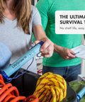 Two people holding a Personal Water Purifier For Hiking Camping Travel And Emergency Prep Delivers Safe Drinking Water By Filtering Out Bacteria Parasites And Microplastics So You Can Stay Ready For Any Backcountry Adventure in a survival prep setting.