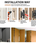 Installation guide for Built Tough 6-Inch Hidden Door Hinge With 3 Way Adjustable Concealed Mechanism Heavy Duty Steel Construction.