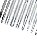 Heavy Duty Hole Punch Set 11 Piece Carbon Steel Punch And Rivet Tool Kit with round die punches 2.5mm to 15mm close-up view