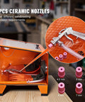 Close-up of 25 Gallon Sandblasting Cabinet for DIY Projects Portable Benchtop Sand Blaster with gun and four ceramic nozzles