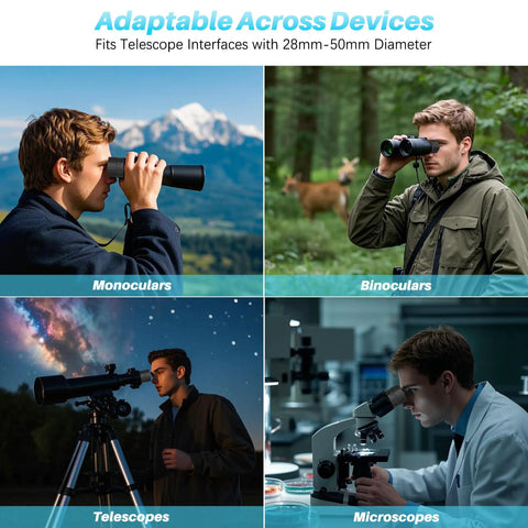 WiFi Eyepiece for Telescopes and Microscopes With One Point Five Inch TFT Display 1080P HD Imaging and 64GB displayed on devices
