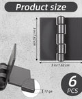 Heavy Duty Weldable Steel Butt Hinges 3 Inch Set Of 6 Rust Resistant Black Finish 12 Gauge Built Tough For Gates Doors Trailers Long Lasting And Easy Install size 3 in 12 ga
