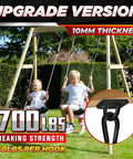 Ultra Heavy Duty Hammock Hanging Kit 1700 Lb Capacity With 2 M10 Stainless Pad Eye Hooks on a swing set with children swinging